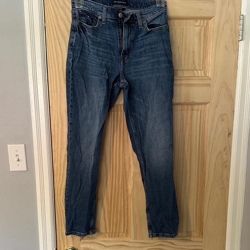 Aeropostale Women's Dark Blue Straight Leg Jeans